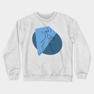 Kiss line art blue Crewneck Sweatshirt